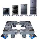 Appliance Trolley with 4 Locking Double Wheel Mini Fridge Racks Adjustable Furniture Portter Mobile Roller Base for Washing Machine, Dryer, Refrigerator, Laundry Base