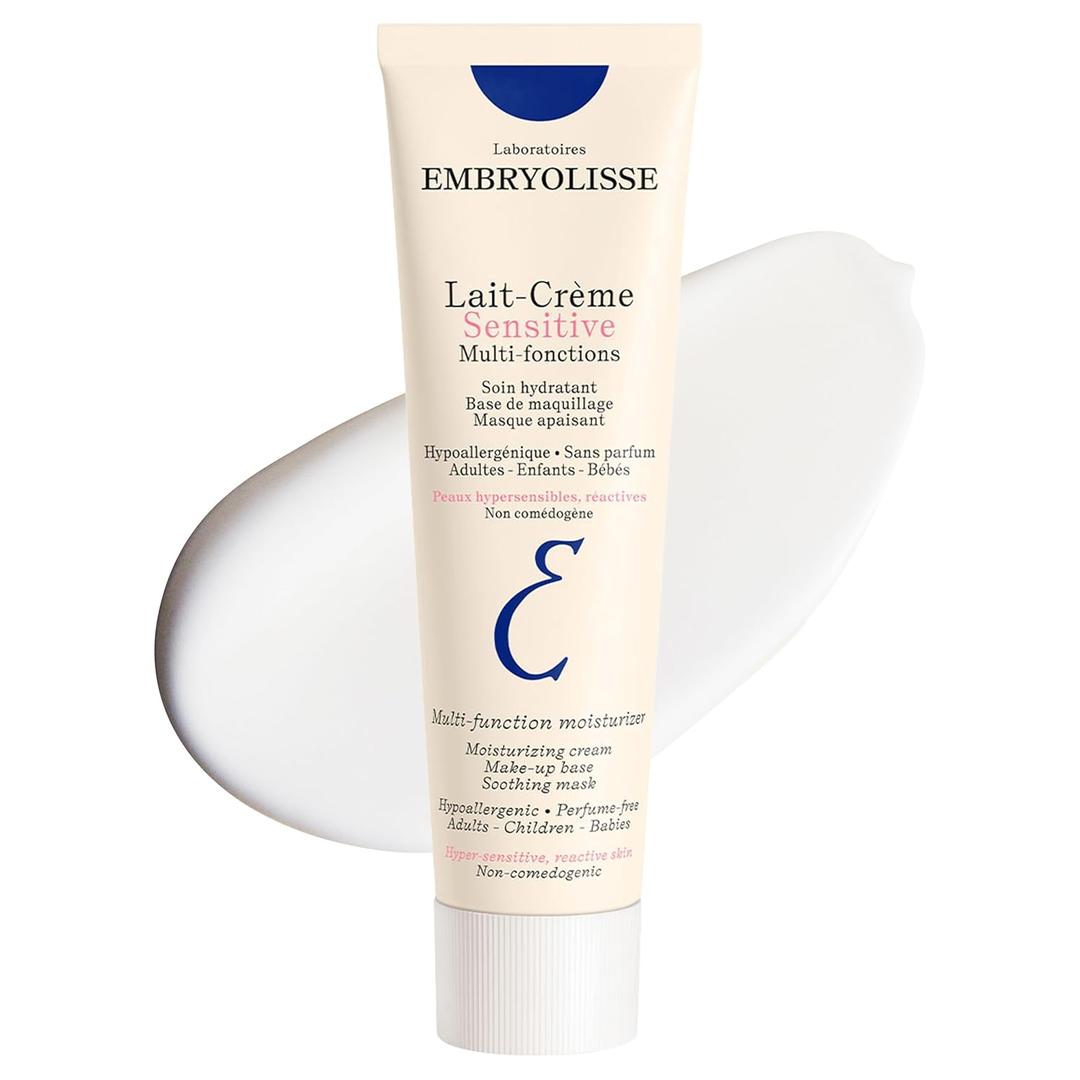 Embryolisse Lait Crme Sensitive Moisturizer. Hypoallergenic Face & Body Cream for All Skin Types With Aloe Vera & Shea Butter. Fragrance-Free & Suitable for Sensitive Skin, 3.38 Fl Oz