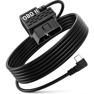 Dash Cam Hardwire Kit USB C  OBD Power Cable with 24H Parking Mode, Low Voltage Protection & Driver Detection, Compatible with Redtiger, Wolfbox, Vantrue, Viofo, Rove, TERUNSOUL and Most Dash Camera