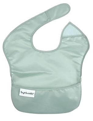 Tiny Twinkle Mess-Proof Baby Bib - Waterproof Bib for Baby Boy or Girl - Machine Washable - Adjustable Closure - PVC, BPA, & Phthalate Free - Great for Travel - Baby Food Bibs (3 Pack)