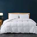 Cozynight Down Alternative Comforter-All Season Queen Comforters Duvet Insert with Corner Tabs-Lightweight Breathable Reversible White Comforter 90x90 inches