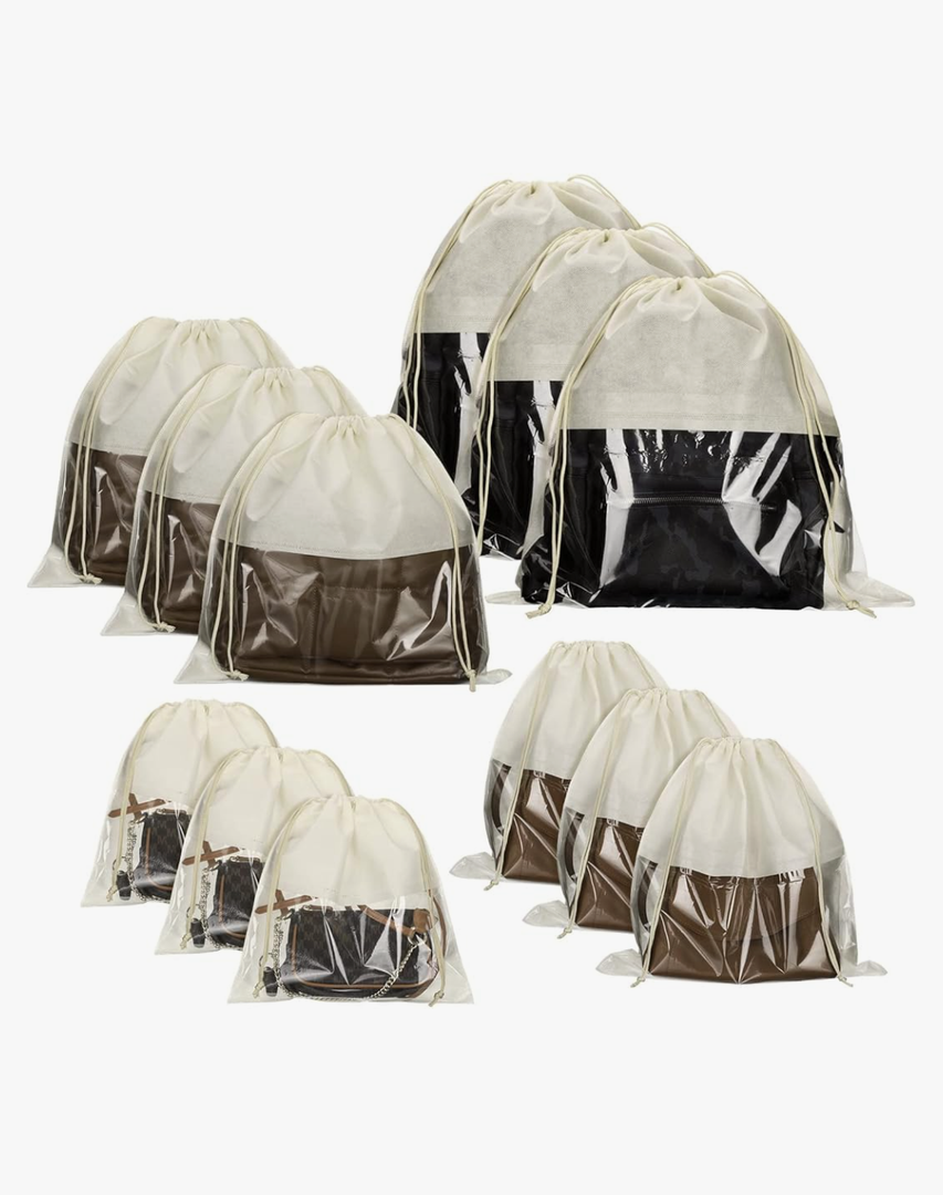 Shappy 12 Pcs Dustproof Drawstring Bags Purse Dust Storage Bags for Handbags Covers Non Woven Fabric Cloth Pouch String Packing Organizer Shoe Pouch(Assorted Sizes,Beige) Shappy 12 Pcs Dustproof Drawstring Bags Purse Dust Storage Bags for Handbags Covers Non Woven Fabric Cloth Pouch String Packing Organizer Shoe Pouch(Assorted Sizes,Beige)
