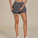 luvamia Skorts for Woman High Waisted Cargo Pocket Elastic Waist Fast Dry Casual Hiking Tennis Sports Skirts with Shorts (Gray, S)