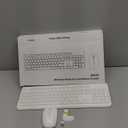 Wireless Keyboard and Mouse Combo, Full Size Silent Ergonomic Keyboard and Mouse, Long Battery Life, Optical Mouse, 2.4G Lag-Free Cordless Mice Keyboard for Computer, Mac, Laptop, PC, Windows (White)