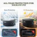 UIRWAY Fire Pit Cover 44 Inch Round, Waterproof Outdoor Fire Pit Cover, 600D Heavy Duty Oxford Fabric Firepit Cover with PVC Coating, Strong Tear & Windproof Patio Fire Pit Table Cover, Black