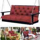 Porch Swing Cushions 2 Seater Replacement Thicken 5" Waterproof & Fade Resistant Swing Cushions for Outdoor Furniture Bench Patio Swing Cushion with Backrest & Ties(Wine Red 40x40x5inch)