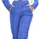 Zwurew Womens Winter Ski Suit Outdoor Sports Waterproof Snowsuit Fur Collar Ski Jumpsuit Coat (Small, 02 Royal Blue)