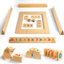 Chinese Mahjong Set for Beginners, Portable Travel Mahjong Game with Numbered Tiles, Easy to Learn Starter Set, Board Game for Adults and Teens