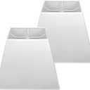 White Rectangular Lamp Shades Set of 2, No Assembly Required Lampshade 5" x 6.5" Top, 8" x12" Bottom, 10" High, Replacement Lamp Shades for Table Lamps, Floor Lamps, Metal Spider Fitter