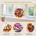 Stained Glass Mandala Suncatcher, Sun Catchers Indoor Window Mandala, Suncatcher for Grandma/Mom/Women (Colorful)