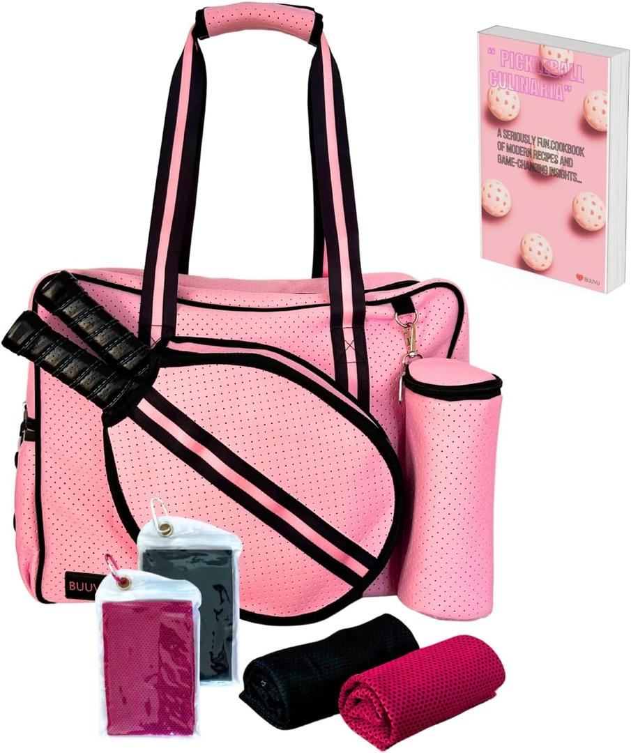 Pickleball Bag With 2 Towels  Large Paddle Shoulder Tote With Zipper, Adjustable Strap Pocket | Unisex Sling Backpack For Travel & Gym | Durable Sports Paddle Bag (Pink) Pickleball Bag With 2 Towels  Large Paddle Shoulder Tote With Zipper, Adjustable Strap Pocket | Unisex Sling Backpack For Travel & Gym | Durable Sports Paddle Bag (Pink)