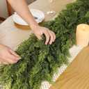 Real Touch Christmas Cedar Garland -5ft Artificial Garlands Faux Cedar Fake Pine Needles Garland for Fireplace,Table,Window,Stairs,Mante,Holiday Indoor Outdoor Xmas Decor(2PCS)