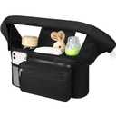 Accmor Universal Stroller Organizer with Insulated Cup Holder Detachable Phone Bag and Shoulder Strap,Stroller Bag Caddy Organizer Accessories Fits for Uppababy, Baby Jogger, Britax Strollers (All Black)