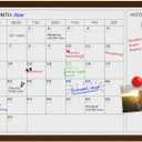 Comix Dry Erase Calendar Whiteboard for Wall, Magnetic Dry Erase White Board with Brown Wood Frame, 24 * 18 inches Decorative Planner Board for Office, Kitchen, School, Home