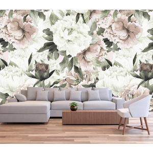 Roses and Banana Leaves Wall Mural Wallpaper for Bedroom and Living Room(Not Self-Adhesive) (195" x 120")
