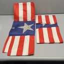 JOOCAR 4th of July Pillow Covers 26x26 Inch Set of 2 American Flag Stars and Stripes Throw Pillow Cases Patriotic Independence Day Cushion Covers for Sofa Couch Bed (Red Blue White)