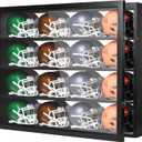 Mini Football Helmet Display Case - Wall Mount Display case w/UV Protection & Mirror Back - Premium Solid Wood Cabinet