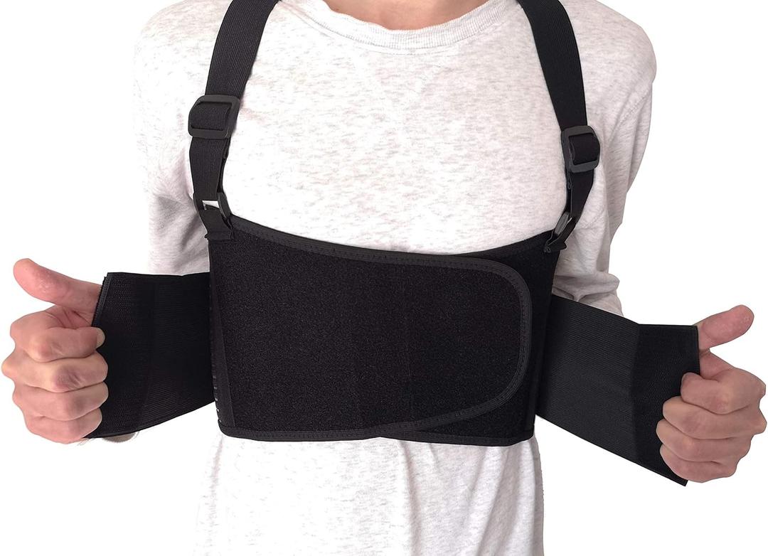 Solmyr Rib and Chest Support Brace, Broken Rib Brace, Breathable Rib Belt for Sore or Bruised Ribs Support, Sternum Injuries, Dislocated Ribs Protection, Pulled Muscle Pain, Extra Large 