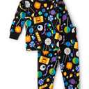The Children's Place,Unisex Baby,and Kids, Sibling Matching, Holiday Pajama Sets, Cotton,Allover Halloween Candy,18 -24 Months