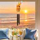 MUMTOP Wind Chimes for Outside Clearance - Sea Wind Chimes with Resin Face Cup Cocktail, 32 Inch Tropical Metal Windchimes for Patio Outdoor Porch Yard Decor Gifts(Orange)