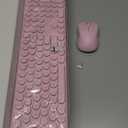 Wireless Keyboard and Mouse Combo, 110 Round Quiet Keys, Adjustable Optical Mouse, Share 1xUSB Receiver, Power Switch, for Windows Mac(Blue)