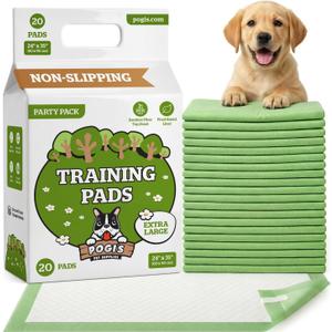 Pogis Potty Pads with Sticky Tabs  XL, Super Absorbent, Odor Blocking, 40-Count (24x35in)