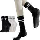 GUUNIEE Pilates & Yoga Socks for Women with Non-Slip Grip for Barre, Ballet,Hospital & Barefoot Workout 2/4 Pairs Breathable