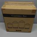 Hillbond Kitchen Canister Set of 2, Airtight Stainless Steel Food Storage Containers with Lids, Flour Sugar Canisters for Countertop, Metal Kitchen Storage Jars, Black