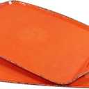 Melamine Serving Tray with Handles, 19 x 12" Vintage Rustic Large Rectangular Melamine Serving Platter for Serving Food, Breakfast Tray, Set of 2, Dishwasher Safe, Orange