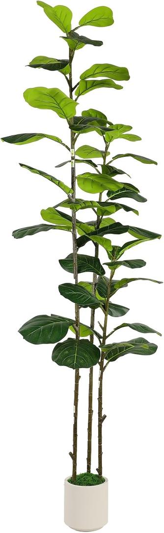 Alupssuc 6ft Artificial Fiddle Leaf Fig Tree with Green Moss