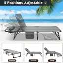 MOPHOTO Folding Chaise Lounge Chair 5-Position, Folding Cot, Heavy Duty Patio Chaise Lounges for Outside, Poolside, Beach, Lawn, Camping, 75.2 inches x 26.8 inches x 11.8 inches