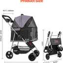 VEVOR Pet Stroller, 35 lbs Weight Capacity, Foldable Dog Stroller Cart, 4 Wheels Cats Strollers with with Detachable Carrier & Mesh Windows, Portable Design with Brake for Small to Medium Pets