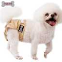 Doglemi 3 Pack Dog Diapers Female Reusable Washable Doggy Diapers Physiological Pants Dog Bleeding Pants Puppy Pants Girl Season Hygiene Pants for Puppy Female Dogs Pets (XS, LightPink,Tan,Grey)