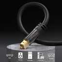 KabelDirekt TOSLINK Optical Audio Cable 6ft Fiber Optic Cord, S/PDIF Digital Audio Optical Cable for Soundbar, Stereo Systems, Home Cinema, Xbox One/PS4 Designed in Germany
