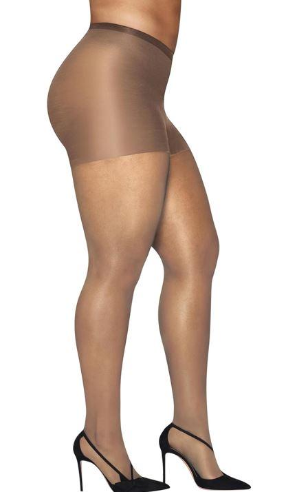 Hanes womens Curves Control Top Sheer Toe Silky Sheer Pantyhose With Wicking Cool Comfort, 3X-4X