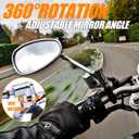 ORAEVY Universal 10mm 8mm Chrome Motorcycle Rear View Side Mirrors Handle Bar End