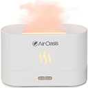 Air Oasis Oil Flame Dual Humidifier & Diffuser | 180ML Ultrasonic Humidification | Whisper Quiet Operation with Auto Shut-Off | Faux Flame Aromatherapy Design| White