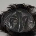 GEX Toupee For Men Human Hair HairPiece 0.08mm Thin Skin 8x10 inch Natural Black Mixed with 10% Grey Durable V-looped Wig Replacement Systems TS(1B10#)