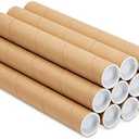 Stockroom Plus Mailing Tubes - 11 Pack, 1.5 x 12 In, Brown Kraft Cardboard - Document & Poster Storage Tubes with Caps