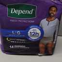 Depend Night Defense Adult Diapers, Incontinence Underwear for Men, Disposable, Overnight, Large, Grey, 14 Count