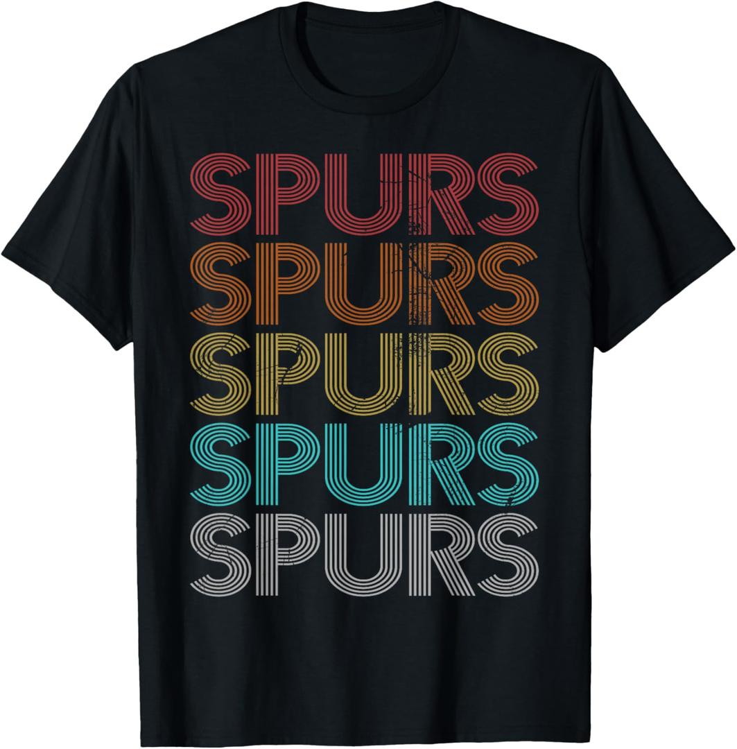 Retro Vintage Spurs T-Shirt (Black, XL)