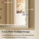 Keonjinn Brushed Nickel Bathroom Mirrors 24" x 32", Silver Metal Framed Mirror, HD Tempered Glass with Beveled Edge, Shatterproof, Lightweight, Modern Vanity Mirror for Decor, Vertical/Horizontal