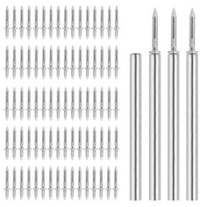 400pcs Hardware Nails Double Head Skirting Nails with 4 Tools - Invisible Seamless Baseboard Screws for Solid Wood Trim, Double-Sided Installation