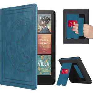 CoBak Stand Case for 7" Kindle Paperwhite 12th Gen 2024 and Kindle Colorsoft with Hand Strap - Compatible with iPhone MagSafe, for Samsung/Belkin/Anker Wireless Charging Pads, Durable, Auto Sleep Wake (Constellation)