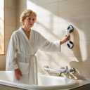 2 Pack 12 Inch Grab Bars for Bathtubs and Showers for Seniors, Heavy Duty Shower Handle for Elderly, Suction Cup Removable Handrails Handicap Bath Grip Bathroom Safety Grips (Black and White