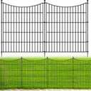 10 Panels No Dig Dog Fence Outdoor for Yard, 32 in(H) X 23.6 ft(L) Decorative Tall Garden Fence Animal Barrier, Rustproof Metal Wire Garden Edging and Borders, Temporary Fencing Stakes