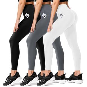 FULLSOFT 3 Pack Leggings for Women High Waisted Soft Black Yoga Pants for Workout Athletic Running Reg, Large-X-Large