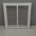 12"W x 12"H [Duct Opening Size] Steel Return Air Filter Grille - Removable Face/Door for 1 inch Filters -HVAC Vent Cover Grill - White [Outer Dimensions: 14 5/8"W X 14 5/8"H]