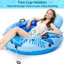 Jasonwell Inflatable River Tube Float - Heavy Duty River Float Pool Floats Lake Premium Water Tubes for Floating Recreational River Raft Lounge Floaties with 2 Cup Holders for Adult, X-Large, Blue