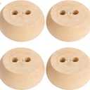 4PCS Black Wooden Round Furniture Bun Feet 2" Tall Replacement Solid Wood Furniture Legs Dresser Legs Sofa Cabinet Couch Replacement Legs (unpainted)